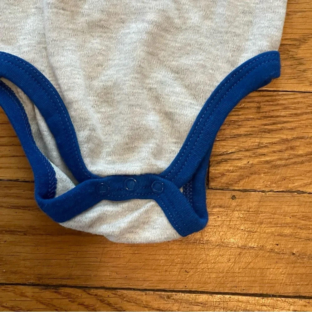 Swiggles Blue and Gray Bodysuit with Playful Text